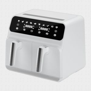 Freidoras de aire inteligentes digitales sin aceite para el hogar, 4L + 4L, doble zona, temperatura ajustable, capacidad de 8L, con cestas dobles - Product Image 6
