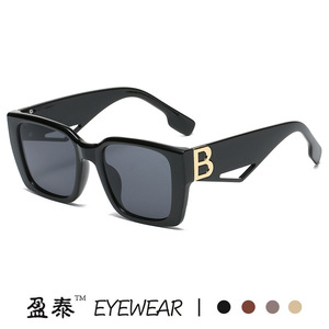 Eyewear Women's <b>Oversized</b> <b>Sunglasses</b> B Logo PC Frame UV400 Protection Fashion Street Style - Product Image 2