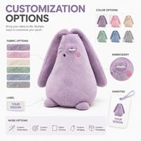 Peluche Monstre à Longues Oreilles Violet Personnalisé en Polyester Ultra Doux Anti-Stress Fabrication Directe Usine OEM ODM