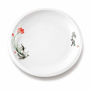 Juego de Vajilla de Melamina Estilo Chino con Diseño de Lago de Lotos Iluminado por la Luna, Elegante Vajilla con Patrón de Lotos para Uso en Restaurantes y Hoteles, con Certificación CE - Product Image 4