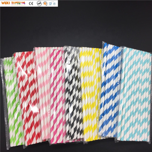 Pajitas de papel a rayas biodegradables ecológicas, pajitas de colores desechables para beber - Product Image 5
