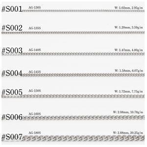 Élégant collier à maillons en argent 925 pour femmes à la mode fait à la machine Swedge chaîne bijoux Nakagawa Corporation P21-004 - Product Image 1