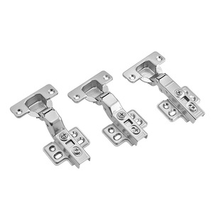 Hydraulic <b>Soft</b> <b>Close</b> <b>Hinge</b> Full Surface Nickel Plated Iron <b>Cabinet</b> Door <b>Hinge</b> With Adjustment Screw Modern Design - Product Image 2
