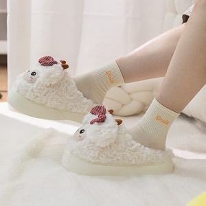 Nouveauté : Adorable <span class=keywords><strong>pantoufle</strong></span> d'intérieur automne/hiver, motif animal de dessin animé, antidérapante, chaude, doublure en coton, microfibre pelucheuse, utilisation en extérieur - Product Image 2