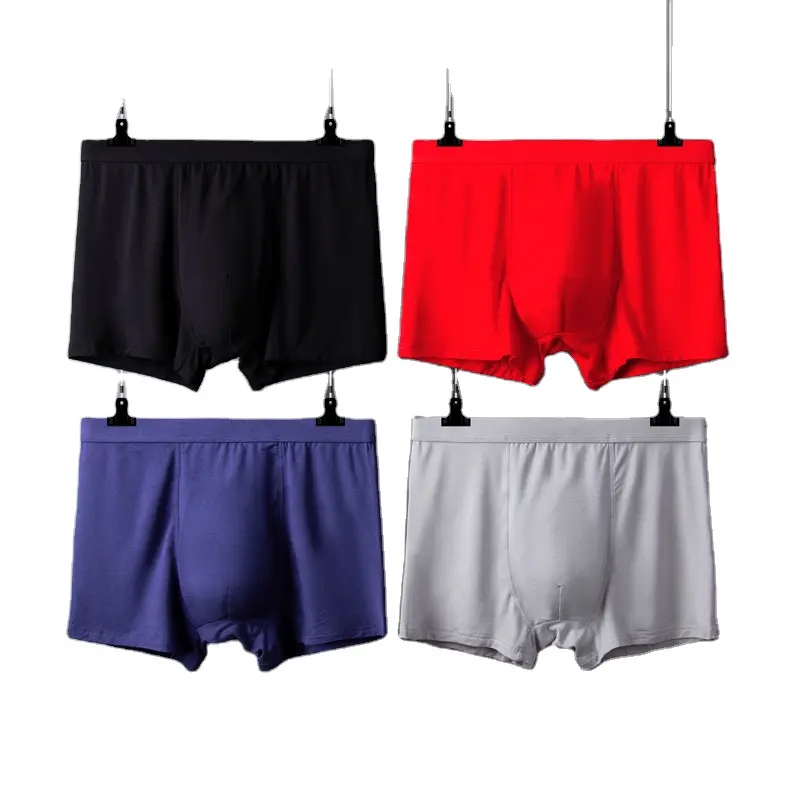 Cuecas Boxer Modal Design Personalizado Logotipo Homens Roupa Interior Algodão Liso Boxers Shorts