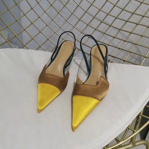 ใหม่แฟชั่นต่ำราคาไมโครไฟเบอร์ Royal สีม่วงชี้ Toe สายคล้องคอหนัง Outwear งานแต่งงานรองเท้าส้นสูงผู้หญิงปั๊ม - Product Image 2