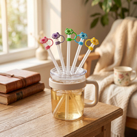 Capuchon anti-poussière en silicone réutilisable et biodégradable en forme de cœur de champignon, mignon et écologique, 10 mm, pour gobelet alimentaire