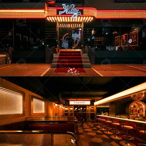 Mobiliário moderno clube noturno, sofá comercial, bar, design do clube noturno, design interior
