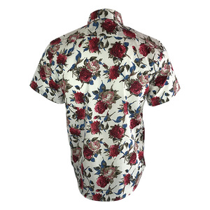 Fabricante hombres flor impreso Hawaiano de manga corta Camiseta casual - Product Image 2