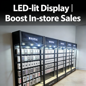 Estante de decoración de tienda personalizable Mingtang, soporte de exhibición de tienda, estantes de exhibición de pared plana al por menor de Metal con Led y ganchos - Product Image 4