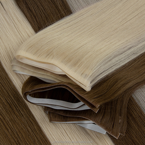 Extensions de cheveux humains russes à bandes adhésives en PU invisible, tissage cutané invisible injecté - Product Image 1