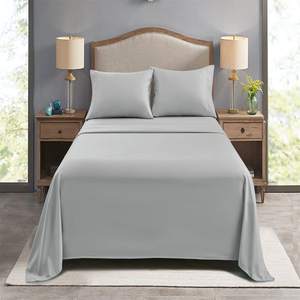 Ukuran Disesuaikan Warna Abu-abu Lembar Datar Pak <span class=keywords><strong>2</strong></span> Lembar Seprai Serat Mikro Lembut untuk Rumah Salon Hotel Digunakan - Product Image 3