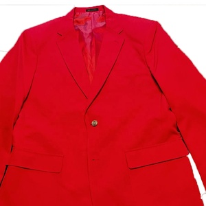 Blazer Personalizable para Mujer, Cuello con Muescas Rojo, Manga Larga, Cierre de un Botón, Color Sólido, Antiarrugas, Tejido de Poliéster - Product Image 2