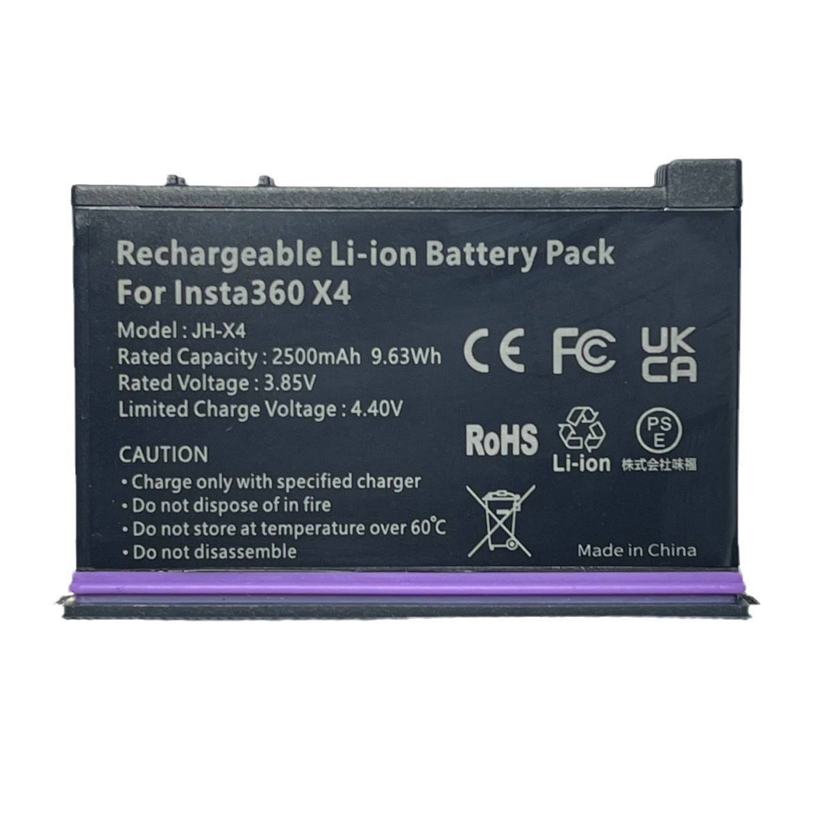 For Insta360 X4 Battery 2500mAh Including Battery Storage case Fast Charge Hub Charger case 3-slots for X4 Camera