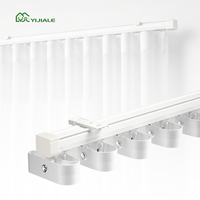YIJIALE Rail de rideau blanc en forme de S, de qualité supérieure, pour rideaux ondulés, avec accessoires