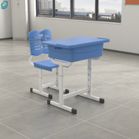 Ensemble de bureau et chaise d'école en plastique ABS réglable en hauteur, qualité garantie