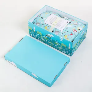 New Design Custom Printing Baby Muslin Quilt Swaddle Blanket Toys Gift Box Baby Milestone Blanket Flannel Packaging Paper Box