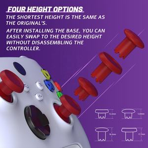 ExtremeRate Carmin Rouge DIY Hauteur Réglable ThumbsGear V3 Interchangeable Thumbsticks Joysticks pour Xbox Series X S Controller - Product Image 2