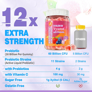 Gomitas de Alta Calidad con Prebióticos y Probióticos para Energía, Apoyo Digestivo, Limpieza y Desintoxicación - Product Image 4