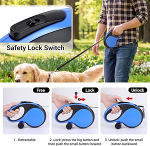 Laisse Rétractable Automatique Écologique de Haute Qualité pour Chien avec Sac à Déchets Remplaçable en Matériau ABS/TPE Extensible et Rétractable - Product Image 4