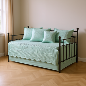 Set Copripiumino Cozy Home 6 Pezzi in Cotone Reversibile con Bordo Smerlato per Letto Matrimoniale, Utilizzabile in Tutte le Stagioni - Product Image 2