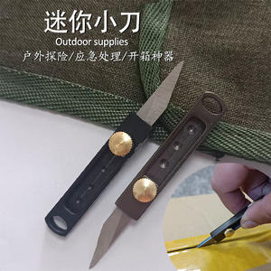 Couteau porte-clés portable en acier inoxydable, mini-outil de coupe-affûtage compact, design compact pour ouvrir les colis, équipement de survie, argent - Product Image 2