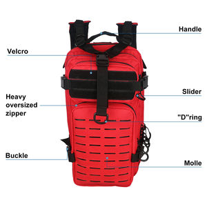 Mochila táctica roja multifuncional para exteriores, mochila táctica pequeña cortada con láser, Mochila deportiva duradera impermeable para exteriores - Product Image 4
