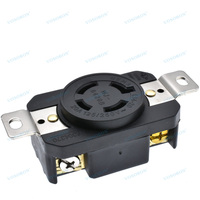 Connecteur de prise verrouillable industriel en laiton NEMA L14-20P & L14-20R, adaptateur de verrouillage par torsion pour générateur, 20A 125-250V, 3 pôles, 4 fils, mise à la terre