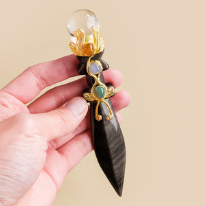 Venta al por Mayor de Adornos de Cristal Hechos a Mano, Bola de Cristal de <span class=keywords><strong>Obsidiana</strong></span>, Decoración para el Hogar, Artesanía de Cristal - Product Image 3