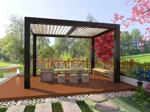 Pérgola de Aluminio, <span class=keywords><strong>Toldo</strong></span>, Cubierta Impermeable para Exteriores, Techo de Pabellón Creativo, 3x3, 3x4, 4x3, 4x4, 4x5, 4x6, Ecológico, Duradero, Opción LED - Product Image 6