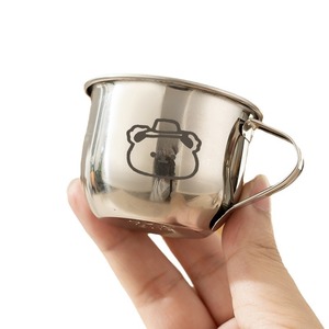 Vaso de acero inoxidable para bebé con asa, 80 ml, 220 ml, diseño de dibujos animados, para niños, vajilla para beber - Product Image 2
