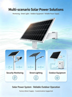 Kit de panneaux solaires monocristallins en silicium étanches IP66 ZEMU, caméra de sécurité extérieure, batterie lithium-ion 40W 20AH, sortie MPPT DC12V