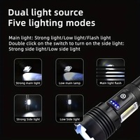 Fabricant professionnel torche lumière forte zoom télescopique Led COB puissante XHP50 lampe de poche rechargeable