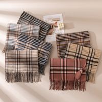 Nouvelle Écharpe Classique Pied-de-Poule Double Face à Carreaux 65*200cm, Châle Doux Tendance, Écharpes Hiver Coupe-Vent Douces, Bufanda a Cuadros