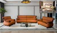 Ensemble de canapés en bois massif Ujinwood avec revêtement en cuir synthétique, design minimaliste réglable, bonne qualité