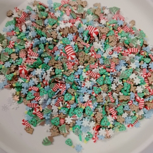 Navidad mezclado hombre de pan de jengibre copo de nieve bastón de caramelo arcilla polimérica arrugas para manualidades DIY pequeñas partículas de <span class=keywords><strong>barro</strong></span> Klei lindas - Product Image 4