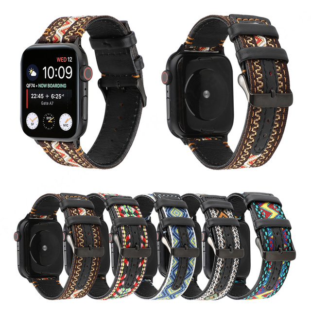 Luxury Folk-Custom Replacement Nylon Strap Wrist Band for Watch Series 5 4 3 2 1 Smartwatch