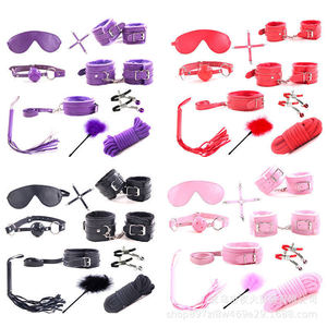 Adult sex toys, SM smooth leather plush 10-piece <b>set</b>, <b>bondage</b> and restraint sex toy, factory direct sales. - Product Image 1