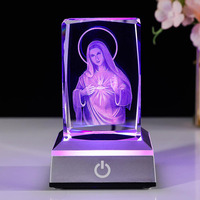 Lampu Malam Laser Kristal Blok Kubus Penahan Kertas 2024 dengan Sakelar Sentuh Sensitif dan Alas Lampu LED MH-F0598