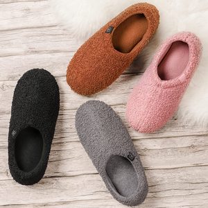 JUST HOME Mocassins d'intérieur en polaire pour femmes pour pantoufles Fourrure bouclée floue avec mousse à mémoire anti-dérapant Printemps Automne Saisons - Product Image 5