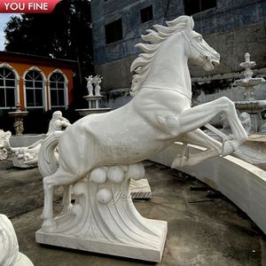 Estatua tallada a mano para exteriores, escultura de caballo de mármol blanco, <span class=keywords><strong>calle</strong></span> de Londres, tamaño real - Product Image 4