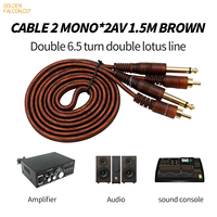 Câble audio double RCA vers double mono mâle vers mâle, deux 6,5 mm vers deux RCA pour amplificateur de puissance de mixeur DVD