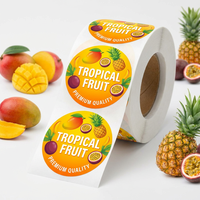 Étiquettes autocollantes rondes personnalisées en vinyle imperméable pour emballages alimentaires, résistantes à l'huile, pour bouteilles de jus et gobelets