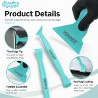 KUNAISI Lot de 4 outils professionnels en plastique pour l'installation de film de protection de voiture, vinyle, PPF et film teinté – Raclette et spatule de pose