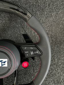 Volant de voiture en cuir et fibre de carbone, <span class=keywords><strong>prix</strong></span> de gros usine, pour <span class=keywords><strong>Audi</strong></span> <span class=keywords><strong>A3</strong></span> A4L A5 A6L A7 Q8 TT R8 - Product Image 3
