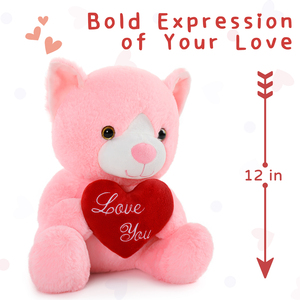 Peluche de Gato Rosa al por Mayor, Juguete de Peluche en Forma de Corazón para Niños, Regalo de Cumpleaños, San Valentín, Navidad, Decoración para el Hogar y el Dormitorio - Product Image 4