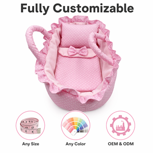 Cuna de Juguete Personalizada para Muñecas con Manta y Almohada de Algodón con Estampado de Puntos, para Muñecas <span class=keywords><strong>Reborn</strong></span> de 14-24 Pulgadas, Escala 1:10 - Product Image 4