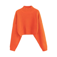 Nouveau Pull Court Femme Automne 2025 à Manches Longues en Crochet Argyle Col V Respirant Anti-Plis Séchage Rapide Blanc