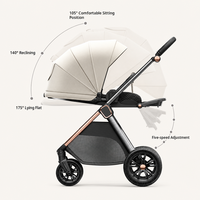 Poussette bébé inclinable pour nouveau-né, siège plat à 175 degrés, repose-pieds réglable, multi-positions, vente en gros