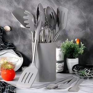 15 Piece Silicone Kitchen Utensil Set Non Stick Heat Resistant Cooking <b>Tools</b> With Storage Holder For Home Kitchen Use - Product Image 3